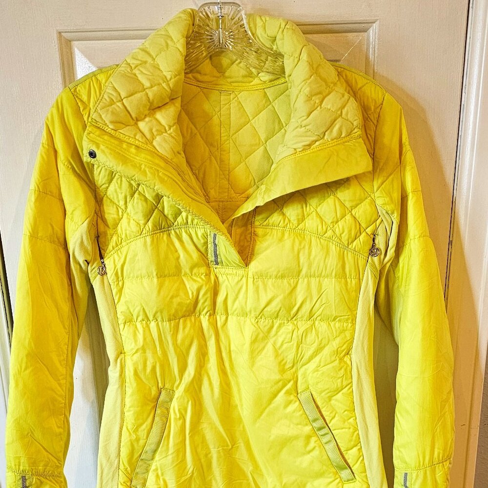 Lululemon Athletica Jacket Yellow What The Fluff 1/2 zip Pullover